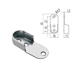 REJS Wardrobe rail set - 30mm x 15mm (800mm)