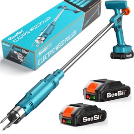 Seesii Next-Gen Electric Stand Up Weed Puller Tool with 20000RPM High-Torque Motor, TD4000 Battery Powered Garden Weeder Total 4000mAh, 3-Claw Steel Head for Smooth Weeding,Gift for Garden Enthusiasts