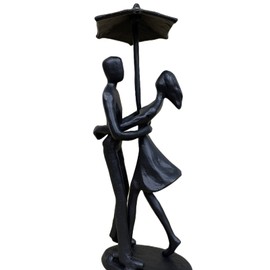 Waazai Passionate Love Iron Statue Affectionate Couple Art Sculpture Handcrafted Cast Iron Figurine Romantic Metal Ornament Abstract Modern Accents Home Office Decor (Style 7)