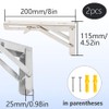Hocansen 2Pcs Stainless Steel Foldable Brackets L Shelf Collapsible Brackets