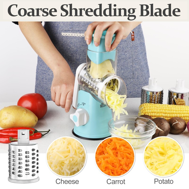 Cambom Rotary Cheese Grater Hand Crank Cheese Shredder for Fresh