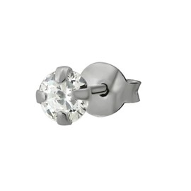 SilberDream Earrings 4 mm for Women 925 Silver Stud Earrings Zirconia White SDO8504W Silver Stud Earrings, Sterling Silver Cubic Zirconia, Cubic Zirconia