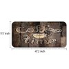JISMUCI Kitchen Rug,Modern Coffee Time Grunge Back Print,Waterproof Non Skid