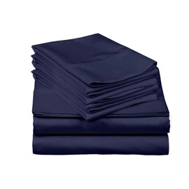 Split King Sheets Sets for Adjustable Bed Deep Pockets for Sleep Number Beds, Adjustable King Bed Sheets Set 7 PCs, Navy Blue, Super Soft Microfiber SheetsSplit King Sheets Sets Fits Mattress 15"Deep