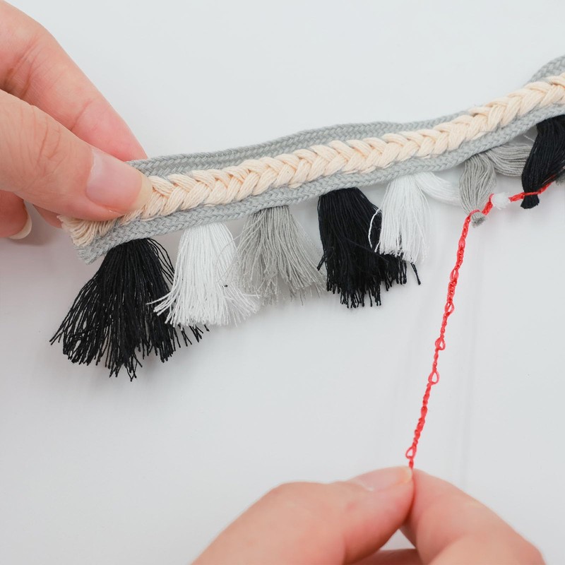 Borlas de algodón clásico con flecos, 5 yardas de 40
