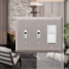 AMERELLE 163TTRBN Century Double Toggle/Single Rocker Steel Wallplate in Brushed