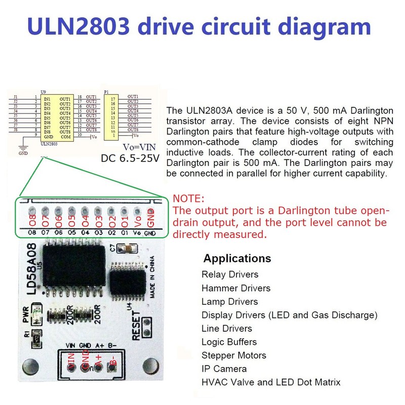 8 Channel RS485 to PWM Output Transistor Driver Module Multifunctional