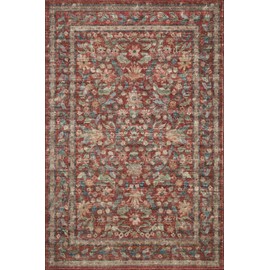 Loloi Rifle Paper Co. Courtyard Collection COU-03 Crimson 5'-0" x 7'-6" Area Rug feat. CloudPile