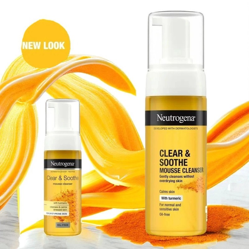 Neutrogena Soothing Clear Calming Mousse Facial Cleanser Turmeric 4 oz