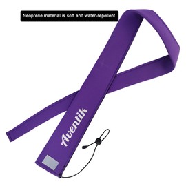 Aventik Rod Sleeve for Fishing Rods, Neoprene Snag Resistant, Floating Cover for 6-9ft Spinning, Casting Rods (Purple+Air Vent, Length: 52''/1.32m)