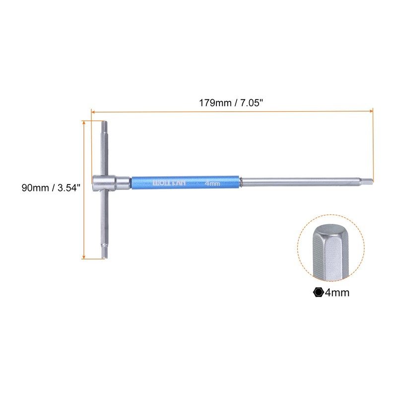 sourcing map Sliding T-Handle Hex Key Wrench Set 4mm Metric