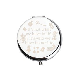 WUSUANED Princess Fans Makeup Mirror It’s Not What We Have in Life It’s Who We Have in Our Life Jewelry Cartoon Friendship Gift