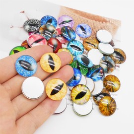 40PCS 20MM Glow in The Dark Dragon Eyes Animal Vertical Slit Pupil Eye Glass Cabochon for Sculptures Props Jewelry Crafts Making
