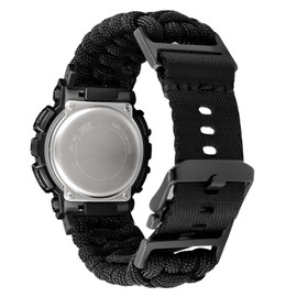 Abanen Nylon Braided Watch Band Paracord Strap with Adjustable Safety Buckle for Casio gshock DW-5600/8900, GA-100/GW-B5600/GB-5600 /GW-6900 (Black)