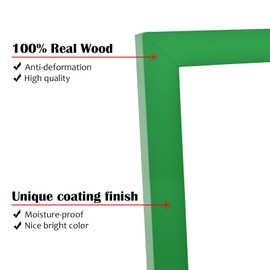 KINLINK 3.5x5 Picture Frame Grass Green, Solid Wood Frames with Plexiglass for Table Top and Wall Mounting, Photo Frames for Horizontal or Vertical Display, 4 Pack