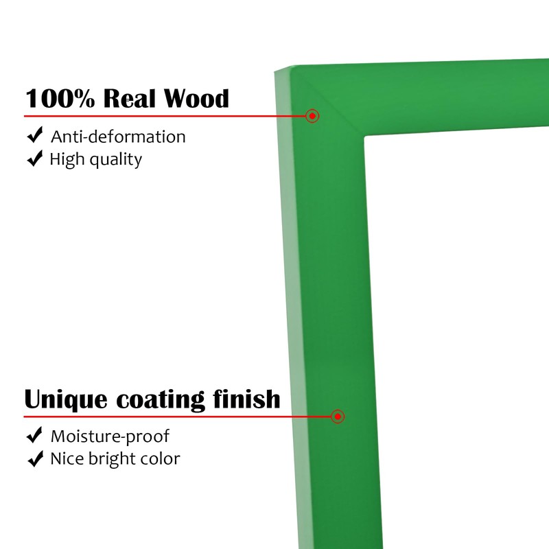 KINLINK 3.5x5 Picture Frame Grass Green, Solid Wood Frames with