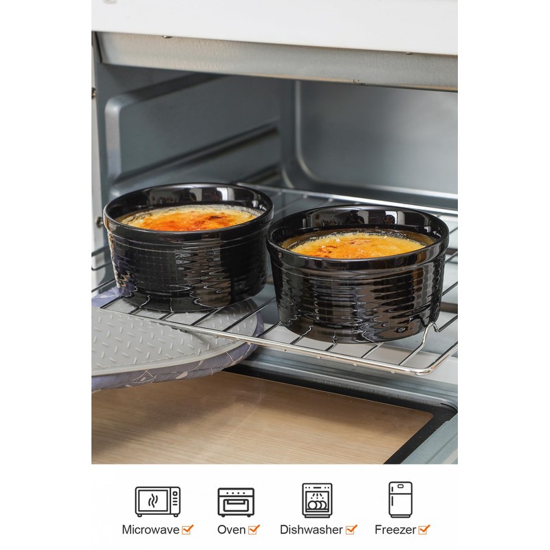 Yachi 6oz ramekins Oven Safe dessert bowls,Dipping sauce cups,Ceramic Creme