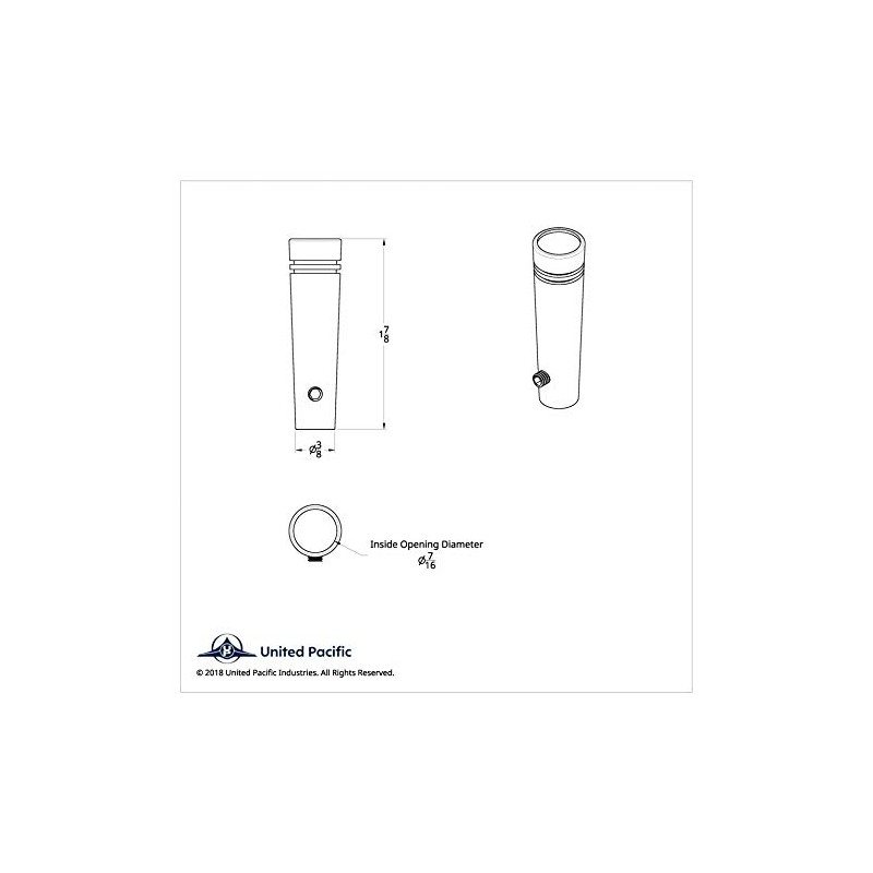 United Pacific Short Peterbilt Toggle Switch Extension w/Green Diamond