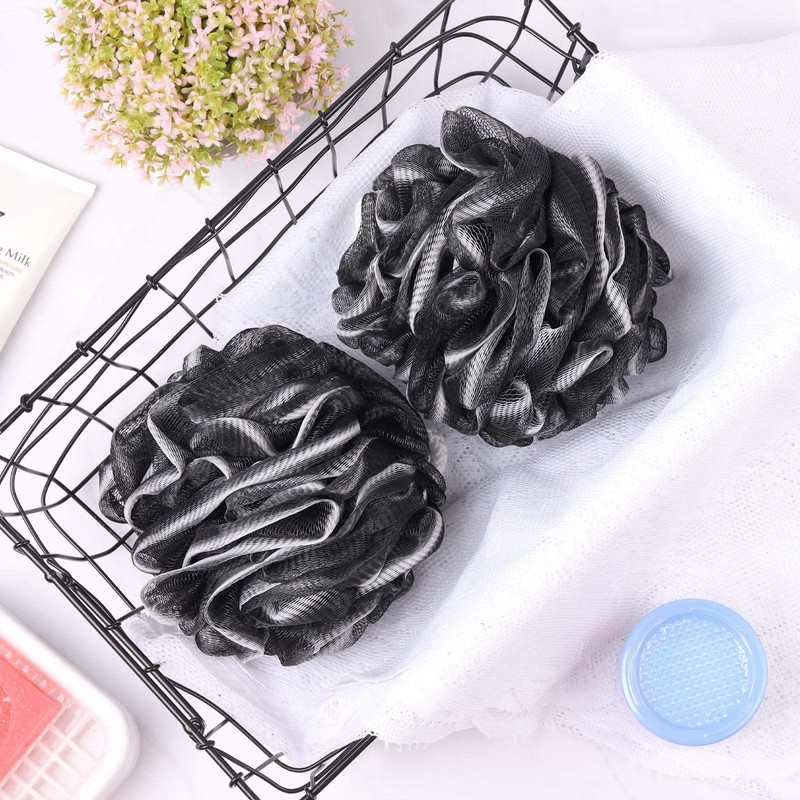 BTYMS 4 Pieces Shower Loofahs Bath Scrunchies 75g/pcs Large Bath