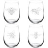 MIP Set of 4 Wine Glass Gift Honey Bee Collection