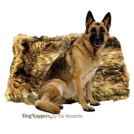 Fur Accents DogNappers Dog Bed Cat Mat Pet Pad - Luxury Padded Medium Wolf Faux Fur - Sheepskin Area Rug - Design Pet Accessories USA (18''x20'' XS)