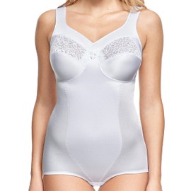 SUSA Women's Damen Korselett Mit Shape-Effekt Bodysuit, White (White 003), 36 C