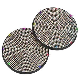 Unifizz 2 Pack Bling Car Cup Holder Coasters Anti-Slip Car Cup Holder Coaster Insert Crystal Rhinestone Fashion Car Interior Accessories for Women