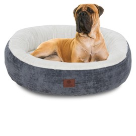 AMERICAN KENNEL CLUB 31" Mason Fabric Round Pet Bed - Stylish Washable Dog Bed with Non-Slip Bottom, Plush Sleeping Surface - for Cats, Large Breeds