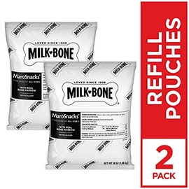 Milk-Bone Milk-Bone MaroSnacks Dog Treats, 38 Ounce Refill Packs (Pack of 2) with Real Bone Marrow and Calcium