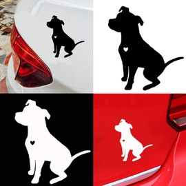 Black Decal Stickers Cute Pit Bull Dog Reflective Car Vehicle Body Window Decals Sticker Easy to Use Car Bumper Decoration