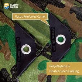 GUARD SHIELD Camo Tarp Waterproof 6x6 Feet Lightweight Camouflage Tarp Poly Cover 6mil