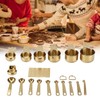 18PCS Measuring Cup Stainless Steel Gold Coffee Spoon Cup Set