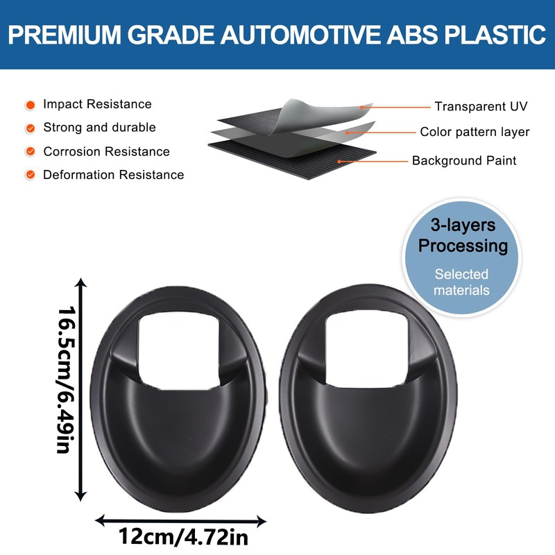 ABS Interior Door Handle Bowl Trim Compatible with Mitsubishi Eclipse