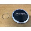 Fiat 500 Silver/Chrome Wheel Centre Hub Cap, Includes Securing Clip
