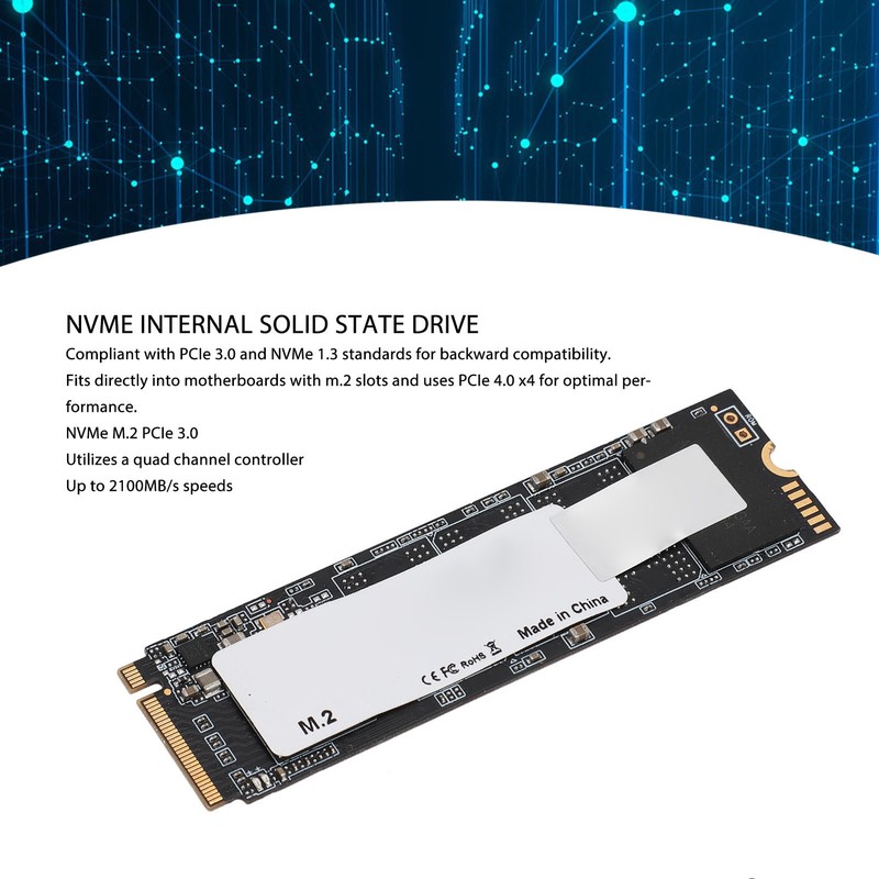 M.2 2280 NVMe Internal SSD PCIE Gen3x4 Up to 2100MB/s