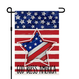 Patriotic 4th of July Garden Flags 12x18 Inch Double Sided Outside, Memorial Day American Stars and Stripes Sign Small Flag Yard Outdoor Decorations DF786