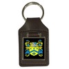 Hannay Familien-Wappen, brauner Leder-Schlüsselanhänger mit Gravur