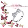 QKEOISUD White Gold Plated Sterling Silver Rings for Women,Butterfly Micro