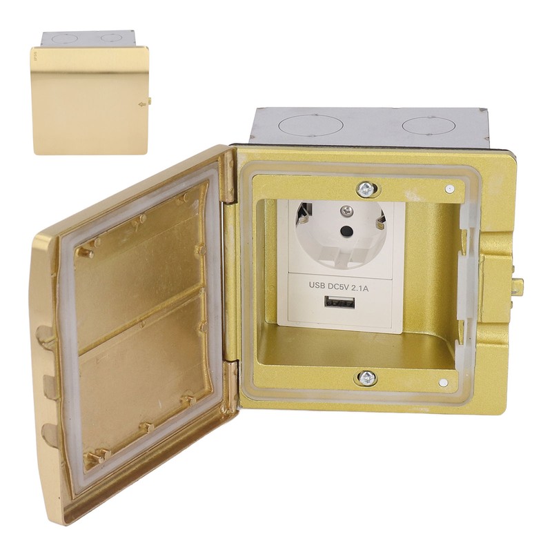 Floor Power Socket Embedded Installation USB Waterproof Dust Proof Recessed