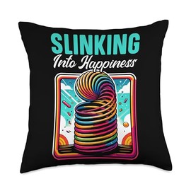 Slinking Into Happiness Slinky Toy Collector Throw Pillow