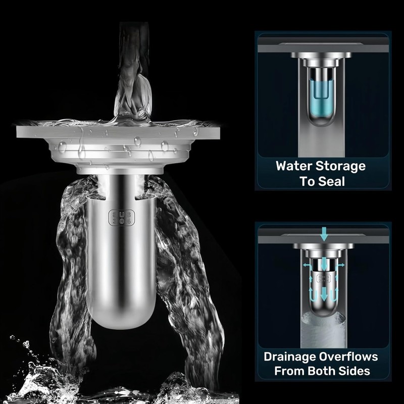 Shower Floor Drain Backflow Preventer, One Way Drain Valve Sewer,