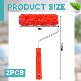 Reallnaive 2 Pcs 7'' Texture Pattern Paint Roller for Wall Decoration Classic Rubber Texture Roller Tool to Add Design to Thick Slurry Elastomeric Coatings(Stylish)
