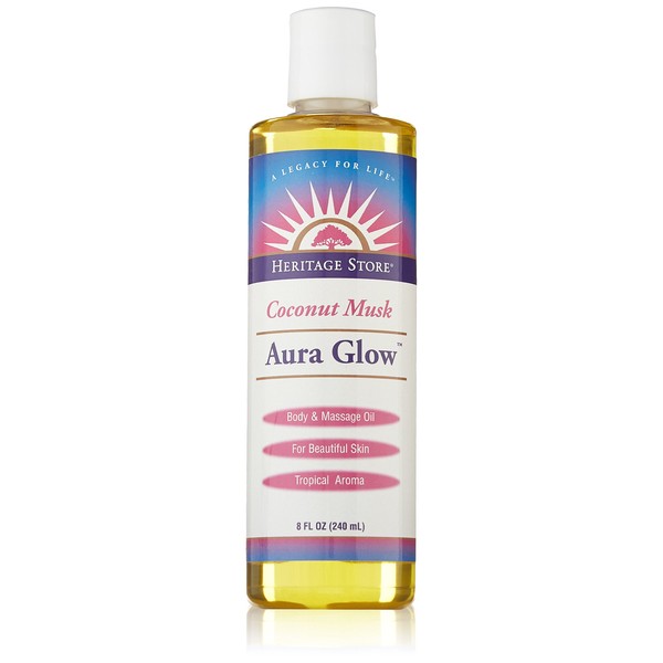 Heritage Products Aura Glow, Coconut Musk Scent, 8 Fluid Ounces (240 ml) (Pack of 6)