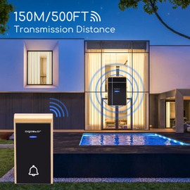 Aigostar waterproof portable wireless bell set, doorbell kit, LED flashing, 36 melodies