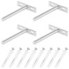 4 Pieces Heavy-Duty Floating Shelf Brackets with Mounting Screws,Solid Steel