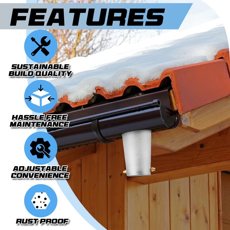 Zonon 2 Pcs Rain Chain Gutter Adapter Aluminum Gutter Adapter