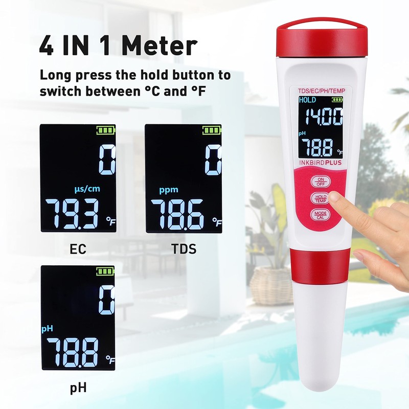 INKBIRDPLUS 4 in 1 pH TDS EC Temp High Accuracy