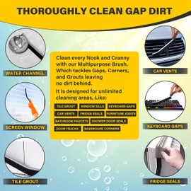 Hard Bristle Crevice Gap Cleaning Brush for Household Use, 2 Pcs Multipurpose Crevice Cleaning Brush for corner cleaning, kitchen, bathrooms