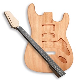 BexGears DIY ST Style Electric Guitar Body and Neck Blank Kit 2 Piece Glued Mahogany Body Maple Neck Ebony Fingerboard