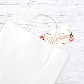 Pink Floral Thank You for Your Business Card / 100 Small Business Thanks Gratitude Cards / 2" x 3.5" Small Business Card Size/Customer Order Appreciation Note Cards